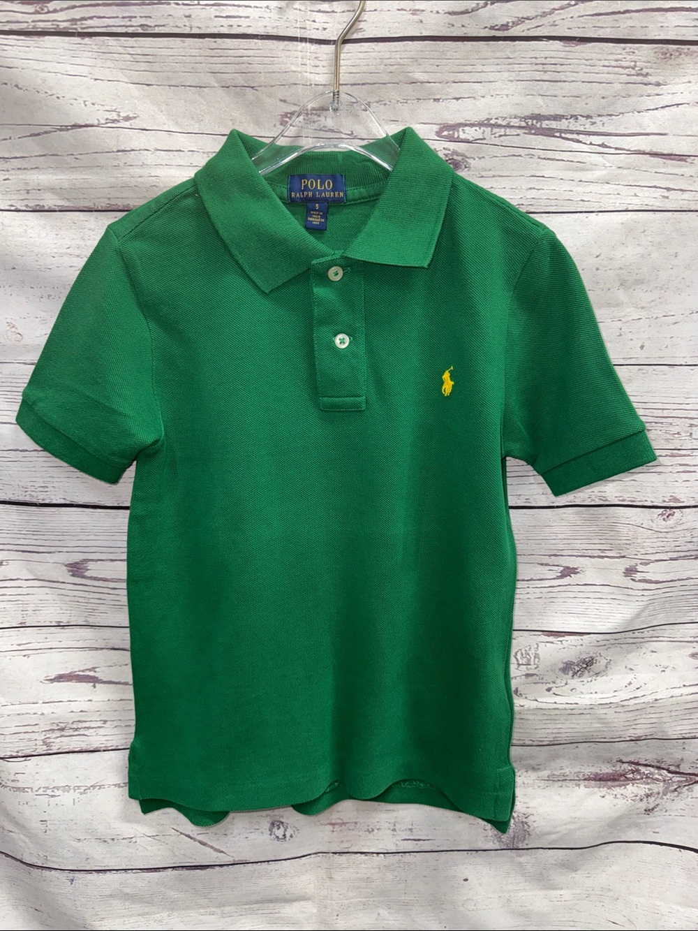 Polo by Ralph Lauren Green Polo with Yellow Pony Logo Size 5